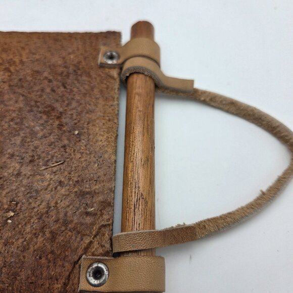 Vintage Hand Painted Blue Bird Wall Tapestry Hanging Art Suede Leather - Equador - Picture 7 of 11